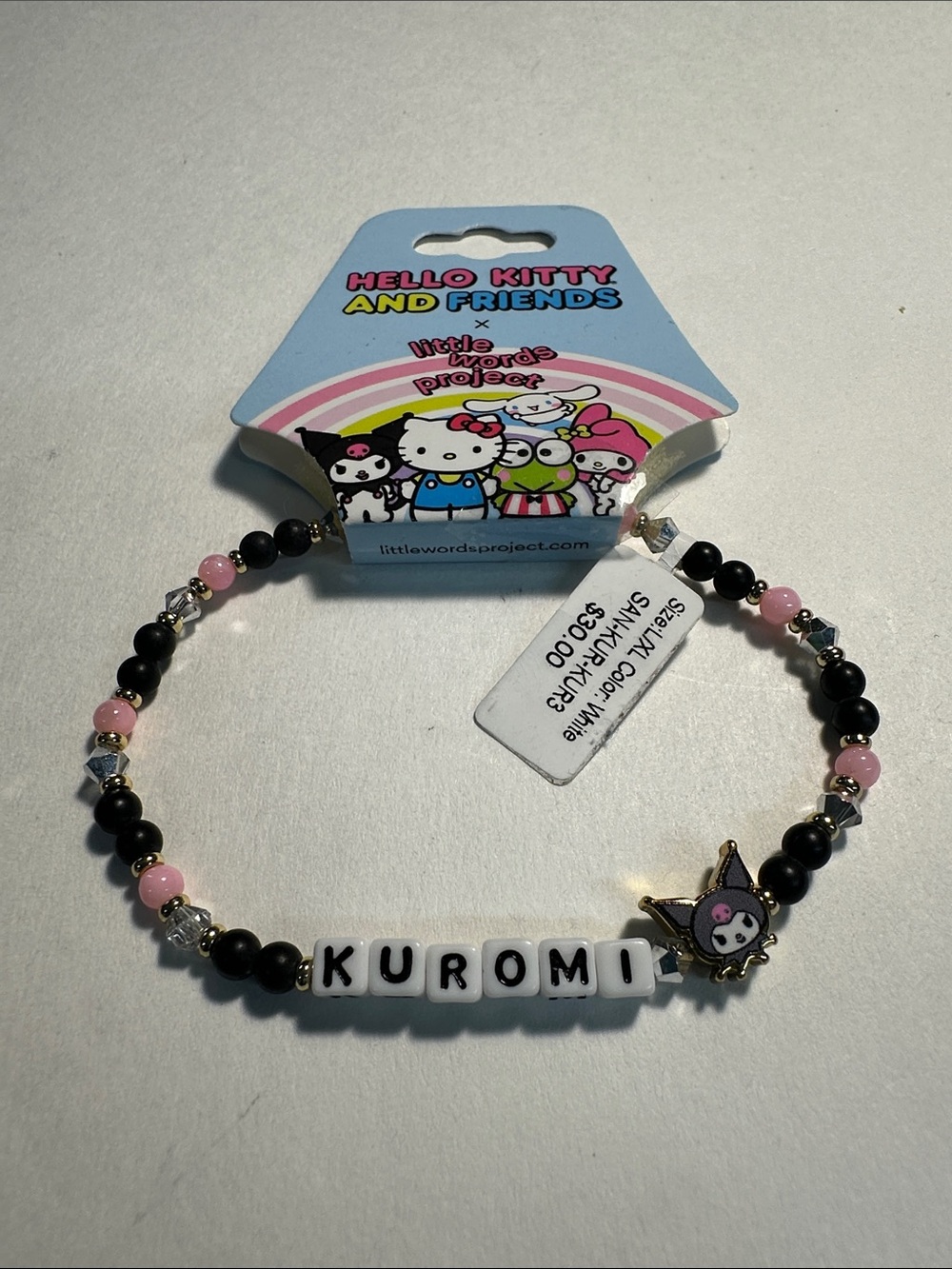 Authentic Little Words Project Word KUROMI Hello Kitty and Friends Bracelet LXL